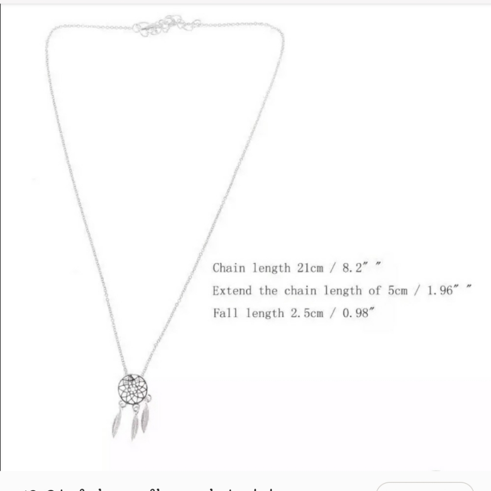 DREAMCATCHER NECKLACE- Silver plated new dainty - Picture 3 of 5